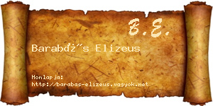 Barabás Elizeus névjegykártya